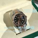 AAA replica Rolex Datejust II Citizen 8215 brown dial two-tone Jubilee Band Watch 